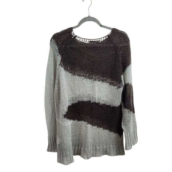 Theopen Product Boho Knit Mesh Sweater Multicolor Slouchy Pullover Artsy Grunge - Picture 7 of 15